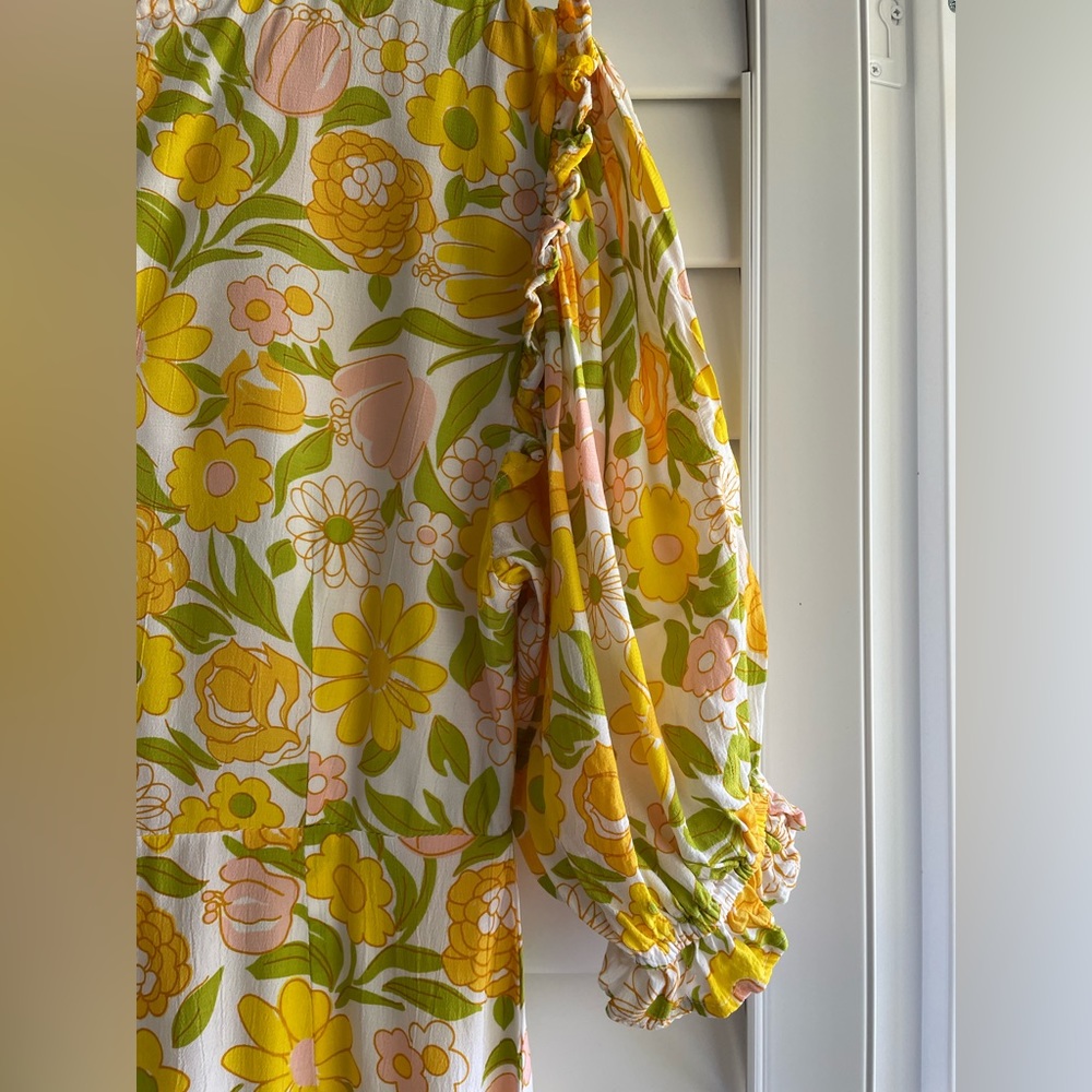 Faithfull the Brand Yellow Floral Midi Dress - Picture 6 of 9